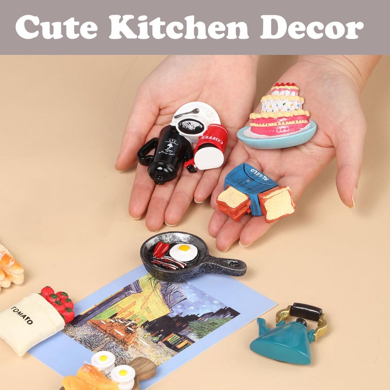 Favensen Cute Food Fridge Magnets for Fridge Cute Magnet Refrigerator Stickers for Kitchen Magnet Decorative Fun Strong Resin Magnets Home Decor Office 7PACK - Image 5